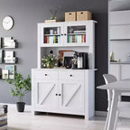 Dispensa da cucina alta 160 cm con supporto per microonde – Nero / Bianco / Grigio / Stile retrò, stile rustico, 4 ante e 2 cassetti