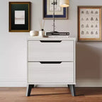 Comodino moderno a 2 cassetti grigio scuro/grigio chiaro