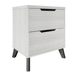 Comodino moderno a 2 cassetti grigio scuro/grigio chiaro
