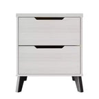 Comodino moderno a 2 cassetti grigio scuro/grigio chiaro