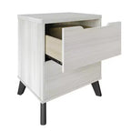 Comodino moderno a 2 cassetti grigio scuro/grigio chiaro