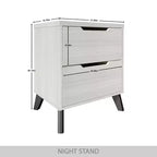 Comodino moderno a 2 cassetti grigio scuro/grigio chiaro