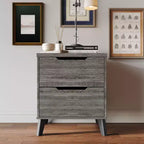 Comodino moderno a 2 cassetti grigio scuro/grigio chiaro