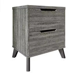 Comodino moderno a 2 cassetti grigio scuro/grigio chiaro