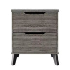 Comodino moderno a 2 cassetti grigio scuro/grigio chiaro