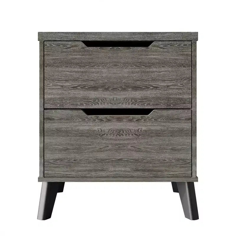 Comodino moderno a 2 cassetti grigio scuro/grigio chiaro