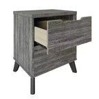 Comodino moderno a 2 cassetti grigio scuro/grigio chiaro