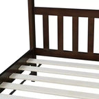 Letto a piattaforma a casetta doppia marrone, in legno di caucciù, per 1 persona