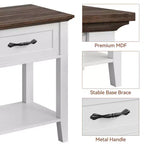 Comodino Grigio/Bianco a 1 cassetto con ripiano aperto, singolo