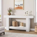 Consolle a doppio strato con contenitore, grigio / bianco antico / motivo fiamma / colore legno, 119 cm e 160 cm, per 1