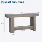 Consolle a doppio strato con contenitore, grigio / bianco antico / motivo fiamma / colore legno, 119 cm e 160 cm, per 1