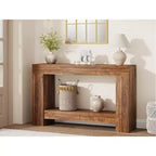 Console table, double-layer console table with storage space, used for living room