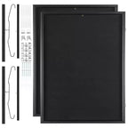VEVOR 2PCs Jersey Display Frame Case, 23.3x31.2x1.5 in, Large Lockable Sport Jersey Shadow Box with 98% UV Protection PC Glass and Hangers, Black
