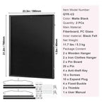 Vetrina espositiva in legno nero opaco per maglie, 23,3x31,2x1,5 pollici, con serratura, protezione UV, set da 2