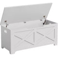 39.4 Storage Chest, Wooden Storage Bench with Safety Hinge, Easy Assembly, Farmhouse Style Large Toy Chest for Entryway, Living Room, Bedroom