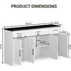 Credenza/Buffet da fattoria bicolore da 55" con 3 cassetti e 4 ante