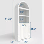 Mobile contenitore ad arco da 72" – Doppia anta e cassetto, Noce / Bianco / Legno