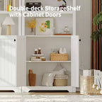 Mobile contenitore ad arco da 72" – Doppia anta e cassetto, Noce / Bianco / Legno