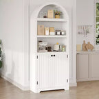 Mobile contenitore ad arco da 72" – Doppia anta e cassetto, Noce / Bianco / Legno