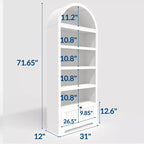 Mobile contenitore ad arco da 72" – Doppia anta e cassetto, Noce / Bianco / Legno