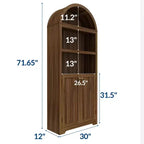 Mobile contenitore ad arco da 72" – Doppia anta e cassetto, Noce / Bianco / Legno
