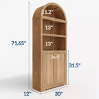 Mobile contenitore ad arco da 72" – Doppia anta e cassetto, Noce / Bianco / Legno