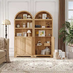 Mobile contenitore ad arco da 72" – Doppia anta e cassetto, Noce / Bianco / Legno
