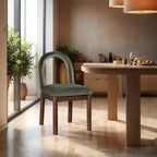 Sedia da pranzo in velluto con gambe in noce, stile Art Déco, 1 posto a sedere