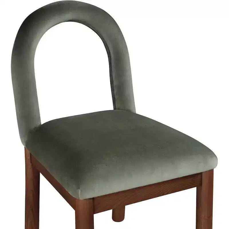 Sedia da pranzo in velluto con gambe in noce, stile Art Déco, 1 posto a sedere