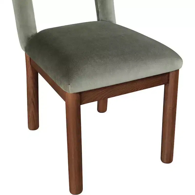 Sedia da pranzo in velluto con gambe in noce, stile Art Déco, 1 posto a sedere