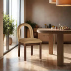 Sedia da pranzo in velluto con gambe in noce, stile Art Déco, 1 posto a sedere