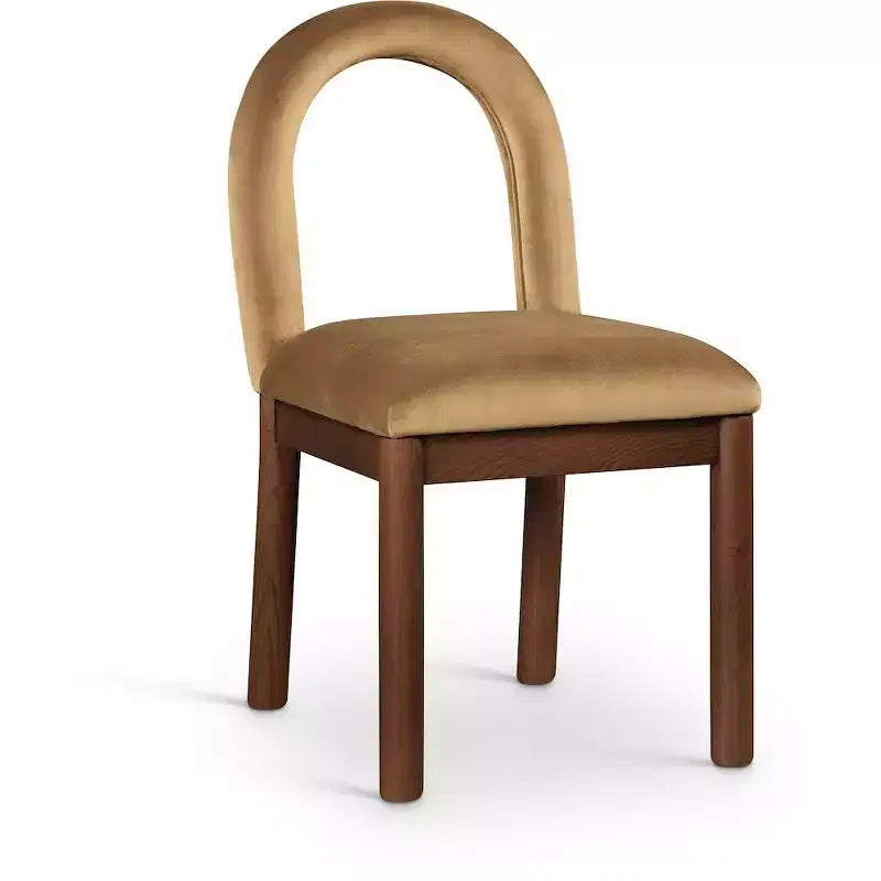 Sedia da pranzo in velluto con gambe in noce, stile Art Déco, 1 posto a sedere