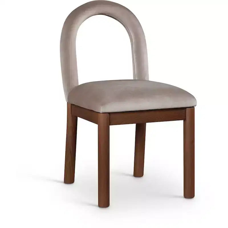 Sedia da pranzo in velluto con gambe in noce, stile Art Déco, 1 posto a sedere