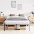 Telaio letto a piattaforma in metallo nero, matrimoniale, 450 kg di supporto, 1-2 persone