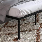Telaio letto a piattaforma in metallo nero, matrimoniale, 450 kg di supporto, 1-2 persone