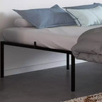 Telaio letto a piattaforma in metallo nero, matrimoniale, 450 kg di supporto, 1-2 persone