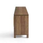 Mobile TV con anta in rattan nero/rovere rustico/bianco per TV fino a 78"