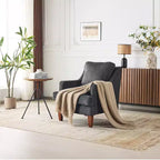 Karl Home |29 inch Wide T-Cushion Polyester Solid Wood Accent Chair