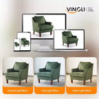 Poltrona accentata in velluto beige/nera/verde scuro/marrone chiaro/grigio chiaro, monoposto, struttura in legno massello