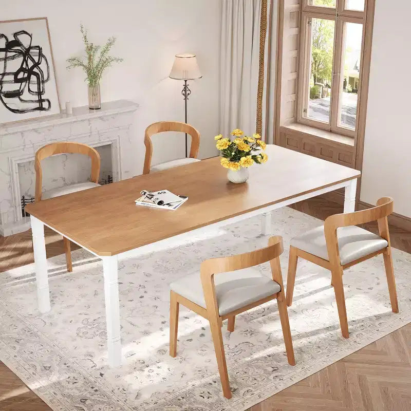 Tavolo da pranzo rettangolare nero/multicolore, 6-8 posti a sedere