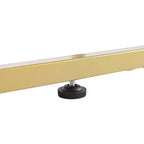 Mobile TV moderno con gambe in metallo e maniglie dorate, nero/bianco, adatto per TV fino a 80"