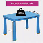 Tavolo attività per bambini in plastica blu rettangolare, 1 posto, 50,8 cm H x 52 cm L x 73 cm P