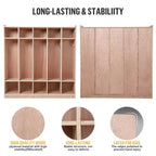 Mobile Cubby per stoccaggio in legno, con/senza vetro, 8 o 15 sezioni, multiutente