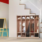 Mobile Cubby per stoccaggio in legno, con/senza vetro, 8 o 15 sezioni, multiutente