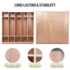 Mobile Cubby per stoccaggio in legno, con/senza vetro, 8 o 15 sezioni, multiutente