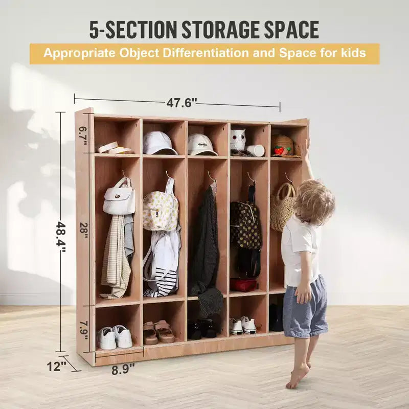 Mobile Cubby per stoccaggio in legno, con/senza vetro, 8 o 15 sezioni, multiutente