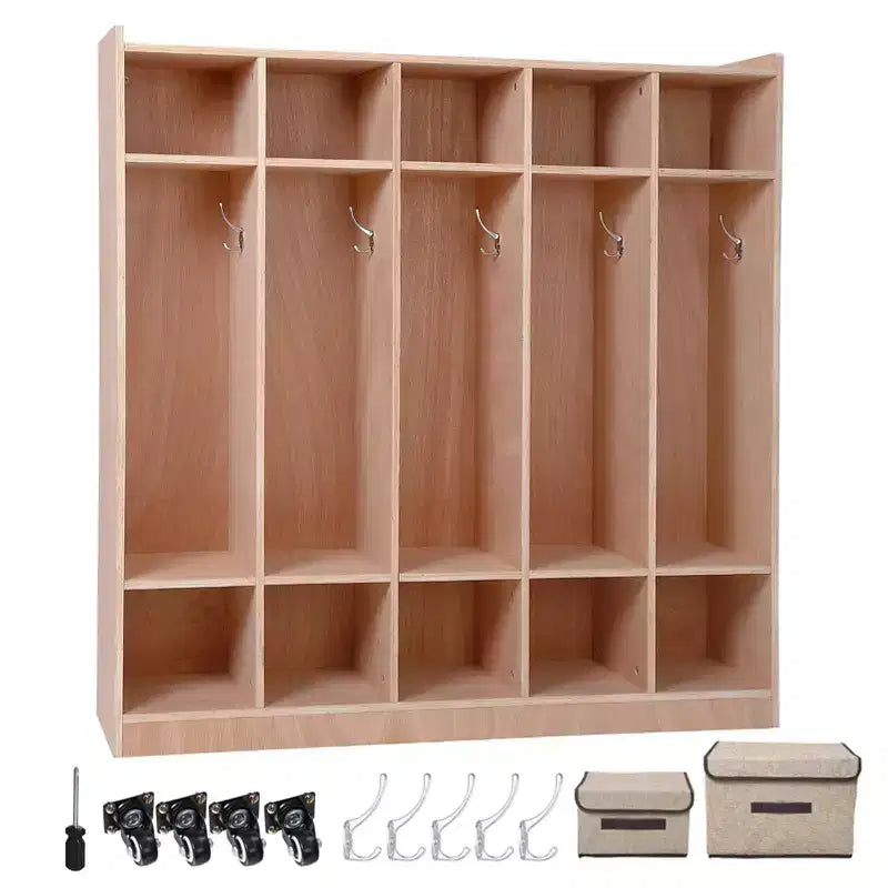 Mobile Cubby per stoccaggio in legno, con/senza vetro, 8 o 15 sezioni, multiutente