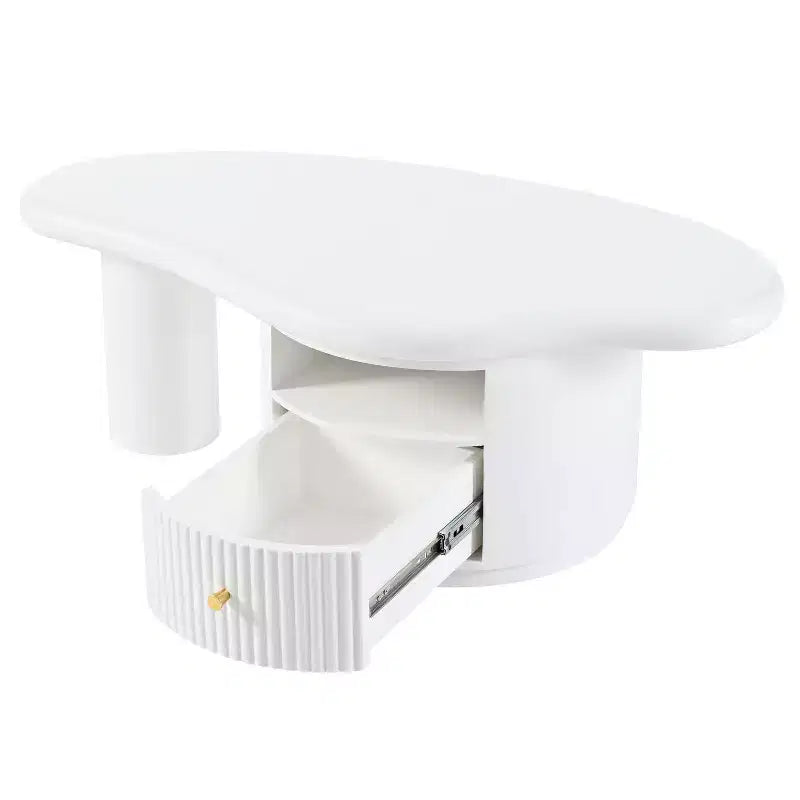 Set di tavolini da caffè White Cloud, forma irregolare, 3 pezzi