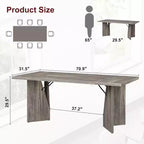 Tavolo da pranzo rettangolare per 6 persone, stile rustico, colore marrone/grigio