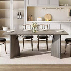 Tavolo da pranzo rettangolare per 6 persone, stile rustico, colore marrone/grigio